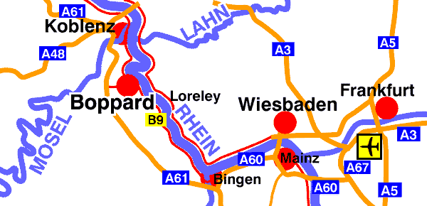 Landkarte Boppard am Rhein @ 1998 WHO