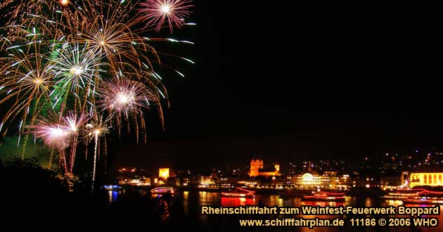 Feuerwerk Boppard am Rhein Weinfest im September und Oktober